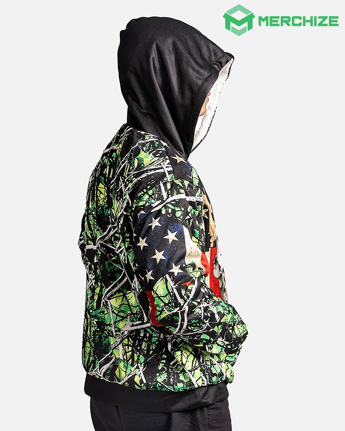 All over Print Fleece Hoodie back side