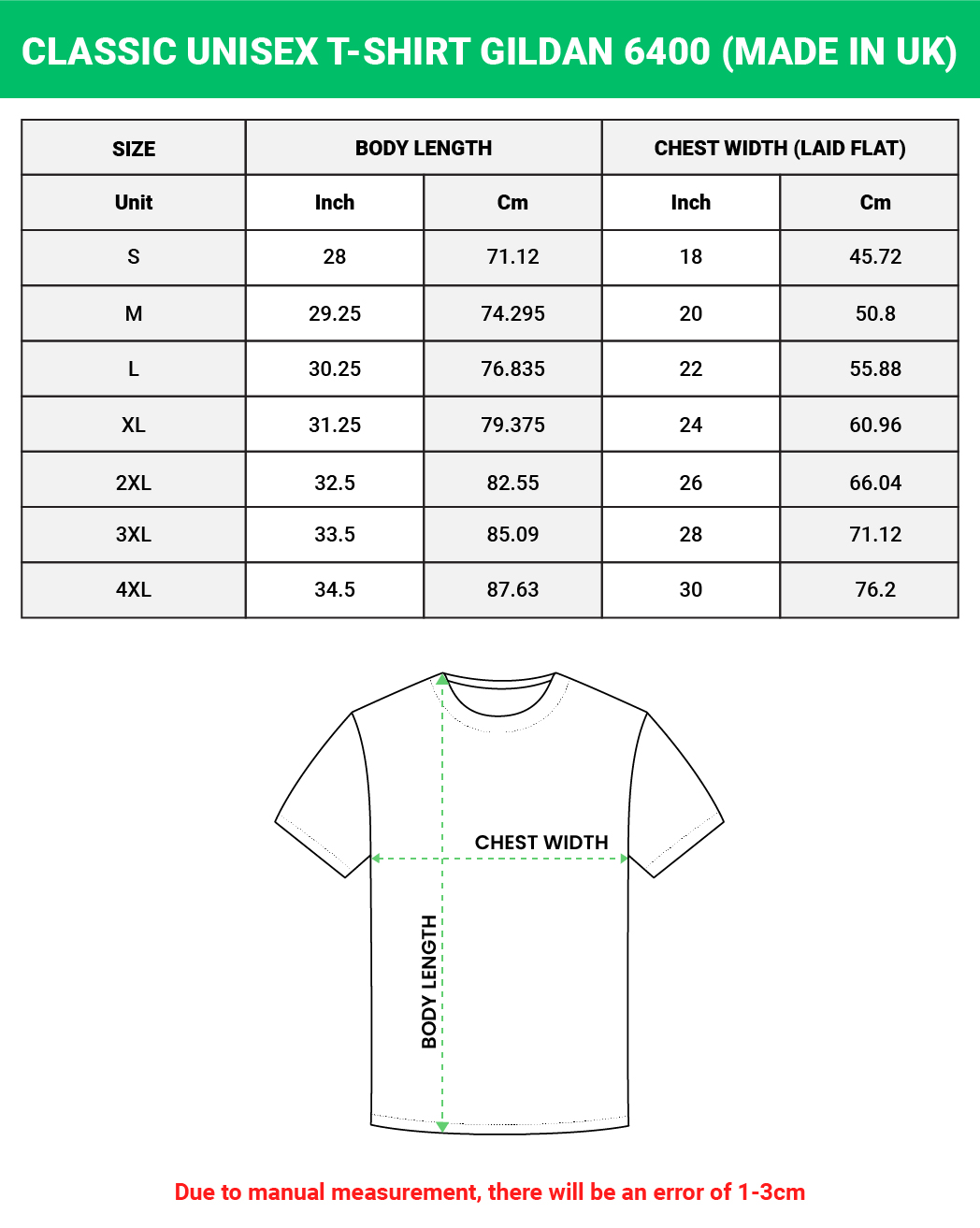 Classic Unisex T-Shirt Gildan 6400 (Made In UK)