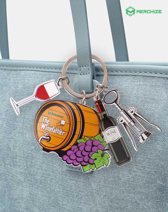 Custom Shape 2-side Printed Multi-Charm Keychain