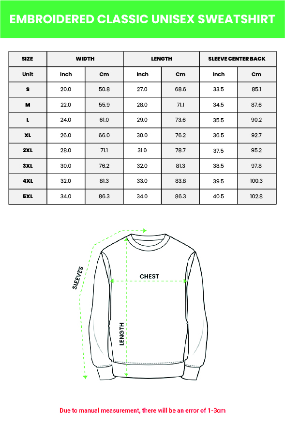 Embroidered Lightweight Classic Unisex Sweatshirt