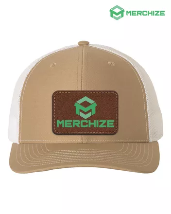 Leather Patch Snapback Trucker Cap 112 (Made in US)