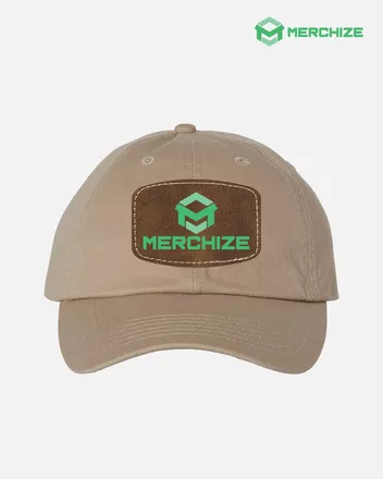 Leather Patch Bio-Washed Classic Dad Hat VC300A (Made in US)
