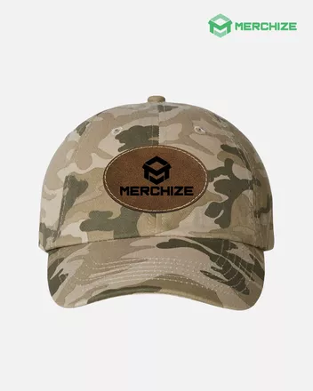 Engraved Leather Patch Bio-Washed Classic Dad Hat VC300A (Made in US)