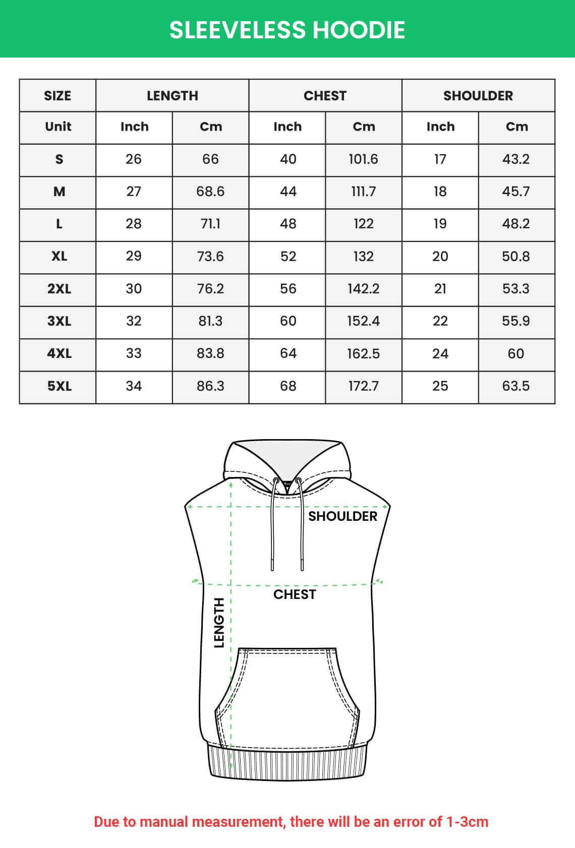 All-over Print Sleeveless Hoodie (Midweight)