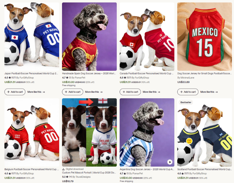 pet jersey world cup merch