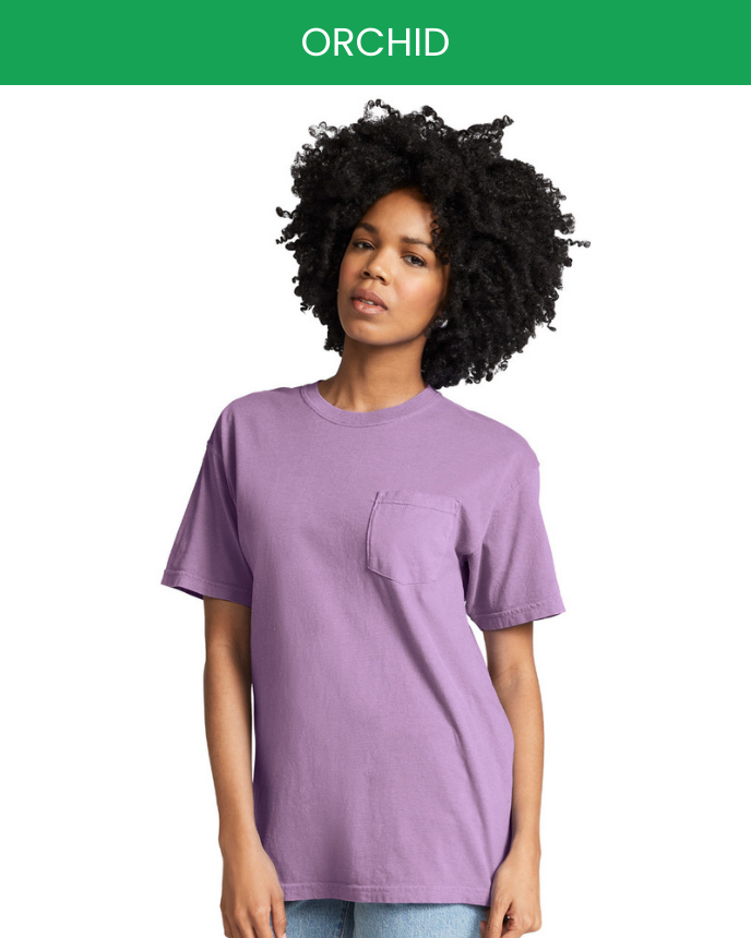 Heavyweight Adult Pocket T-Shirt Comfort Colors 6030 (Made in US)
