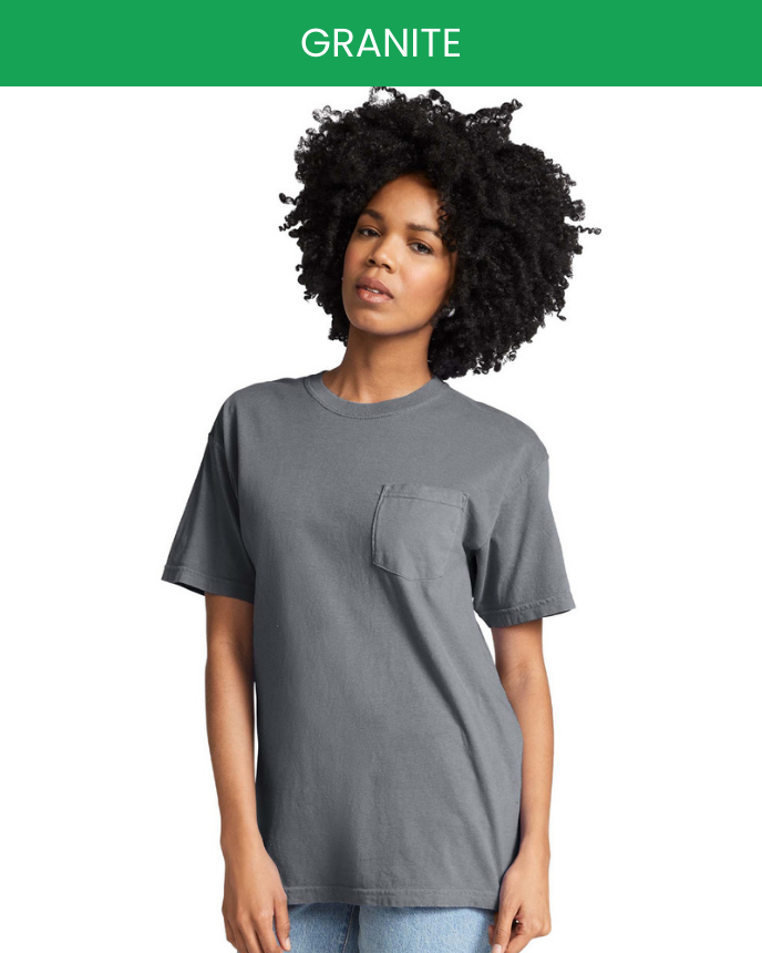 Heavyweight Adult Pocket T-Shirt Comfort Colors 6030 (Made in US)