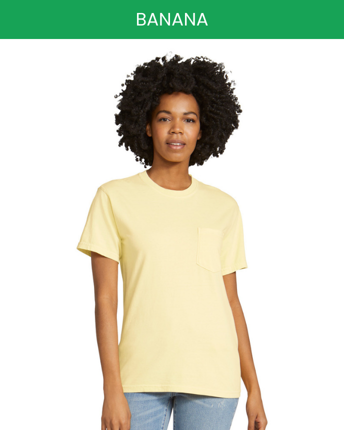 Heavyweight Adult Pocket T-Shirt Comfort Colors 6030 (Made in US)