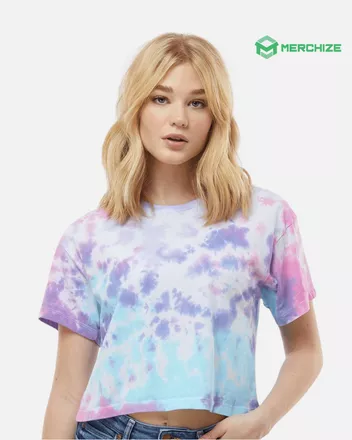 Women's Tie-Dyed Crop T-Shirt Colortone 1050 (Made in US)