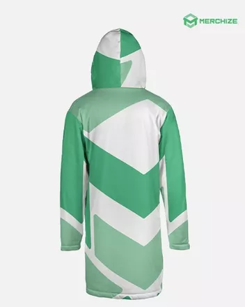 All-Over Print Men's Horn Button Long Fleece Windbreaker (Made In China)
