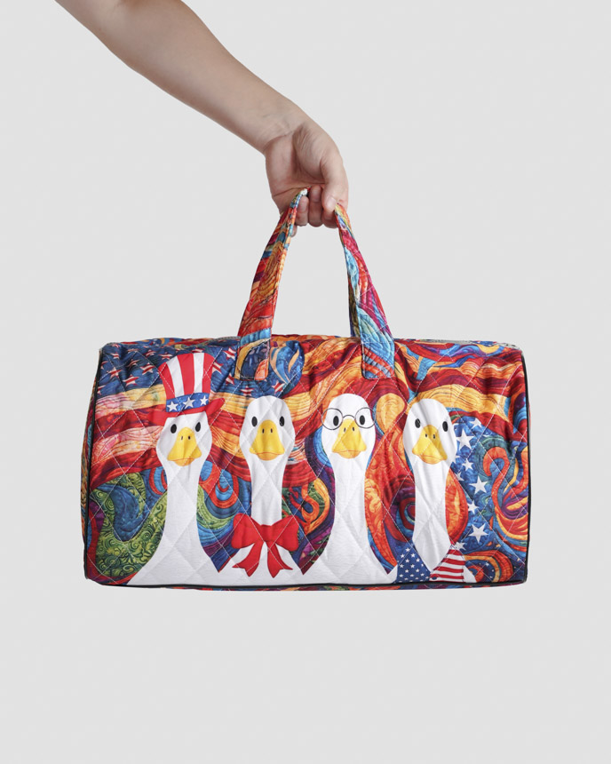 All-over Print Quilted Weekend Bag