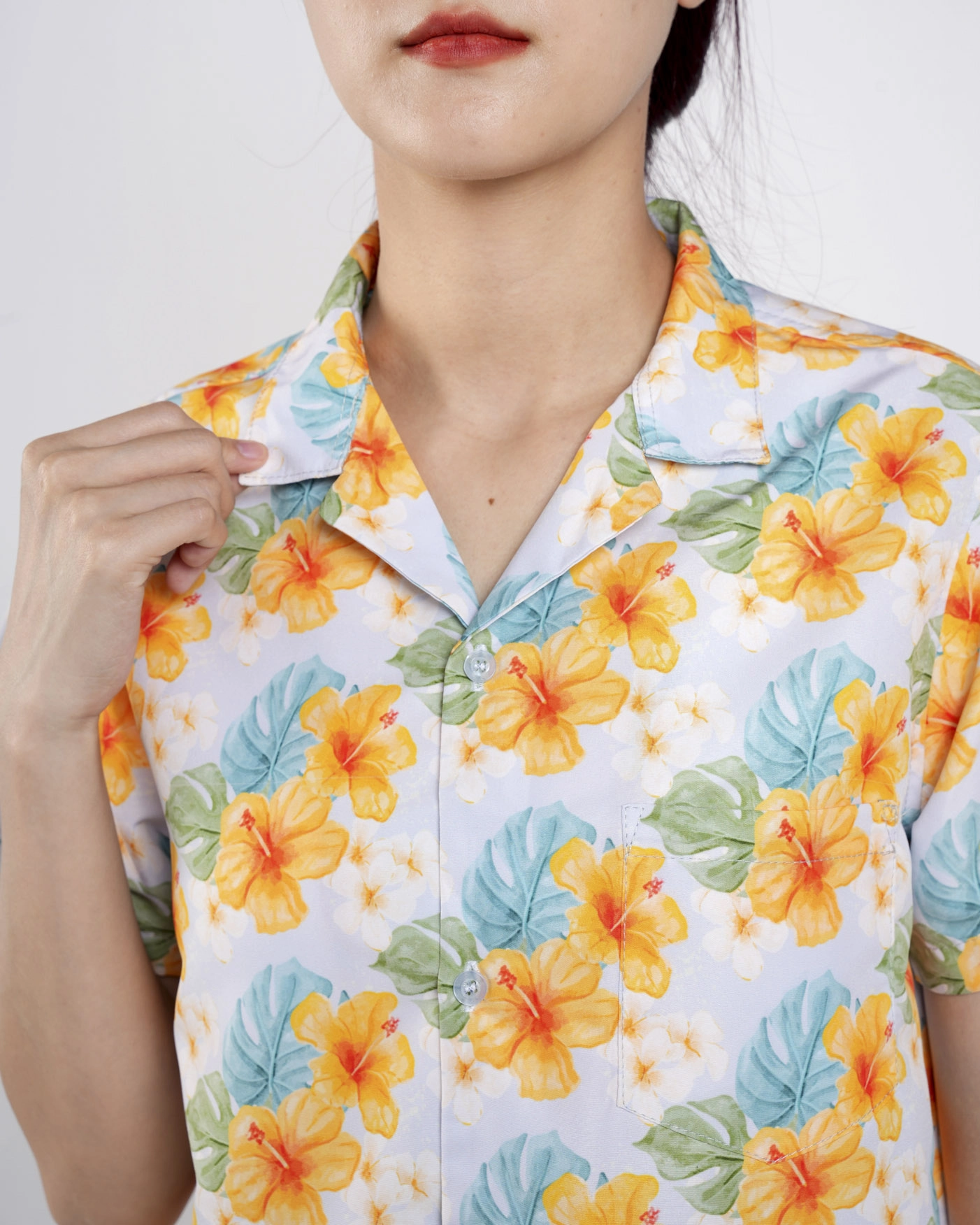 All-over Print Women's Crop Hawaiian Shirt