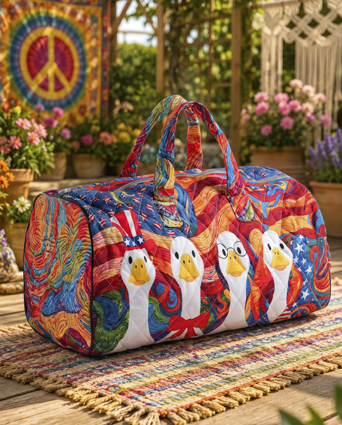 All-over Print Quilted Weekend Bag