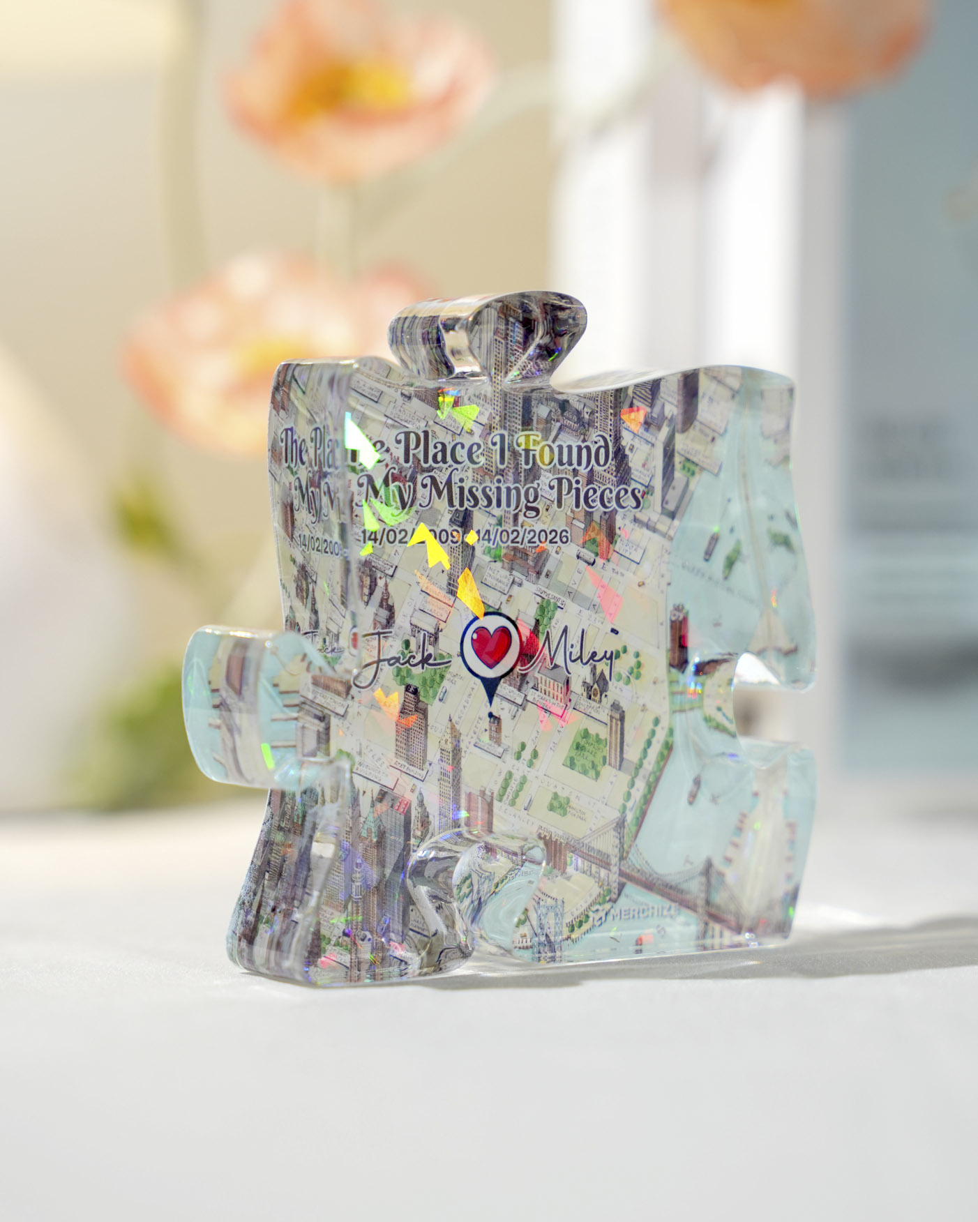  2-sided printed Hologram Acrylic Plaque (without stand) 0.8 IN