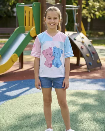 All-over Print Kid Hybrid Mesh Football Jersey