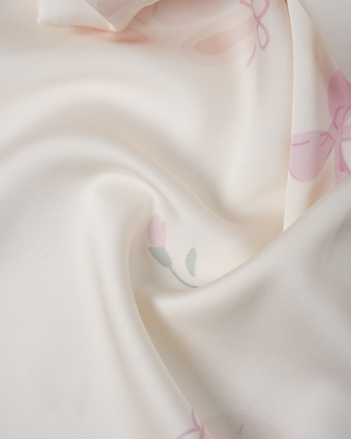 All-over Print Satin Short-Sleeve Pajamas Set Without Pocket (Loose Shorts)