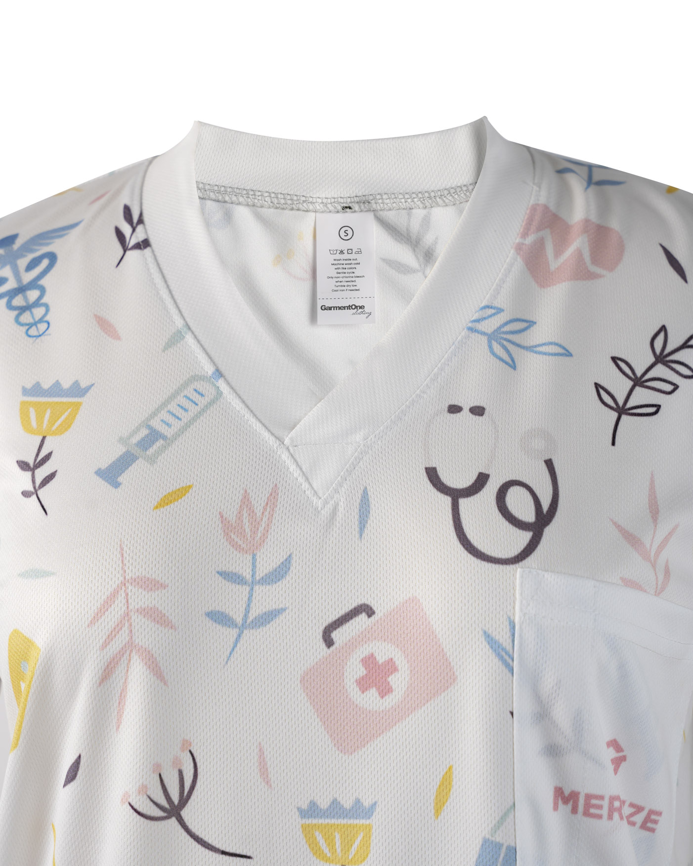 All-over Print Women's Medical Scrub Top