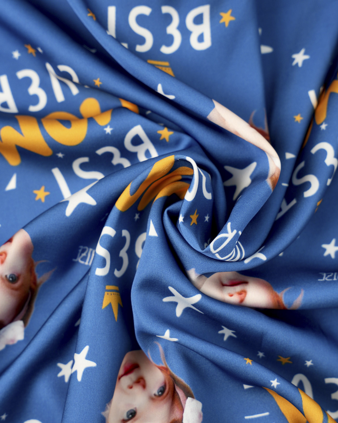 All-over Print Satin Long-Sleeve Pajama Shirt