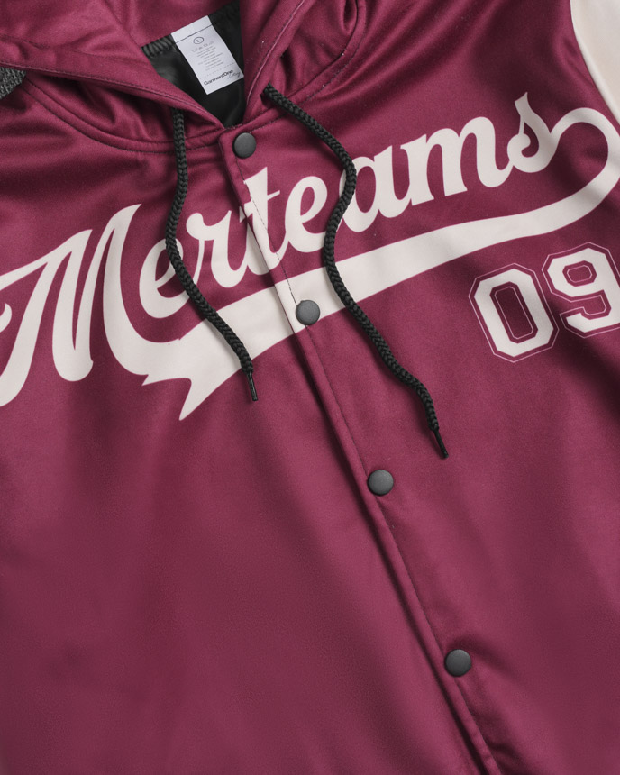 All-over Print Hooded Baseball Jacket