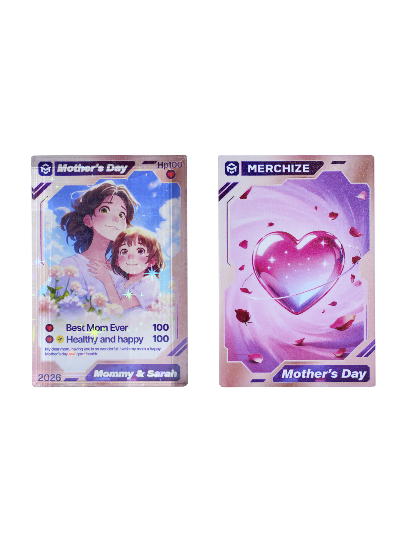 2-side Printed Hologram Acrylic Plaque (without stand) 0.6 IN