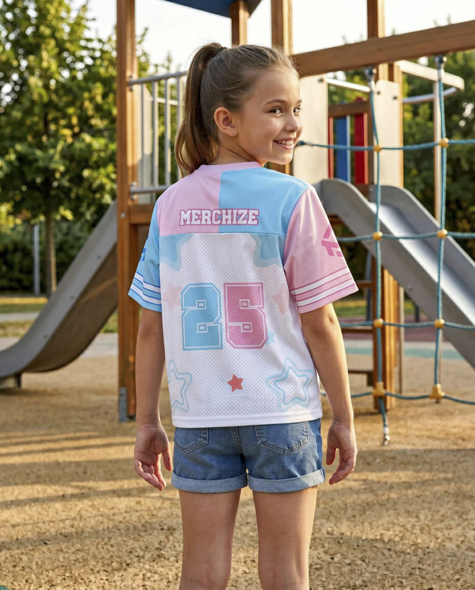 All-over Print Kid Hybrid Mesh Football Jersey