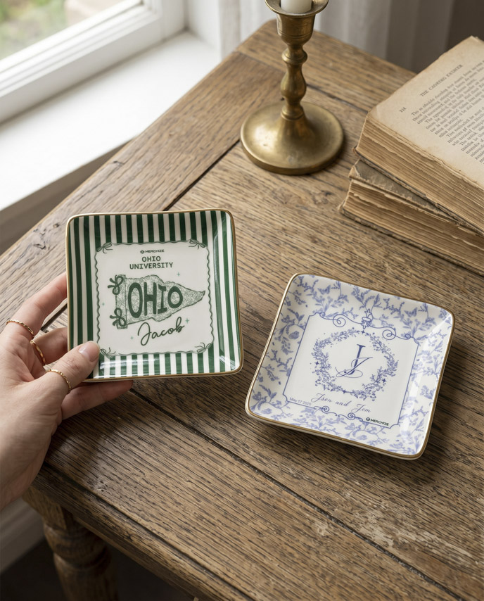 Fully Printed Ceramic Jewelry Dish (Made in US) 