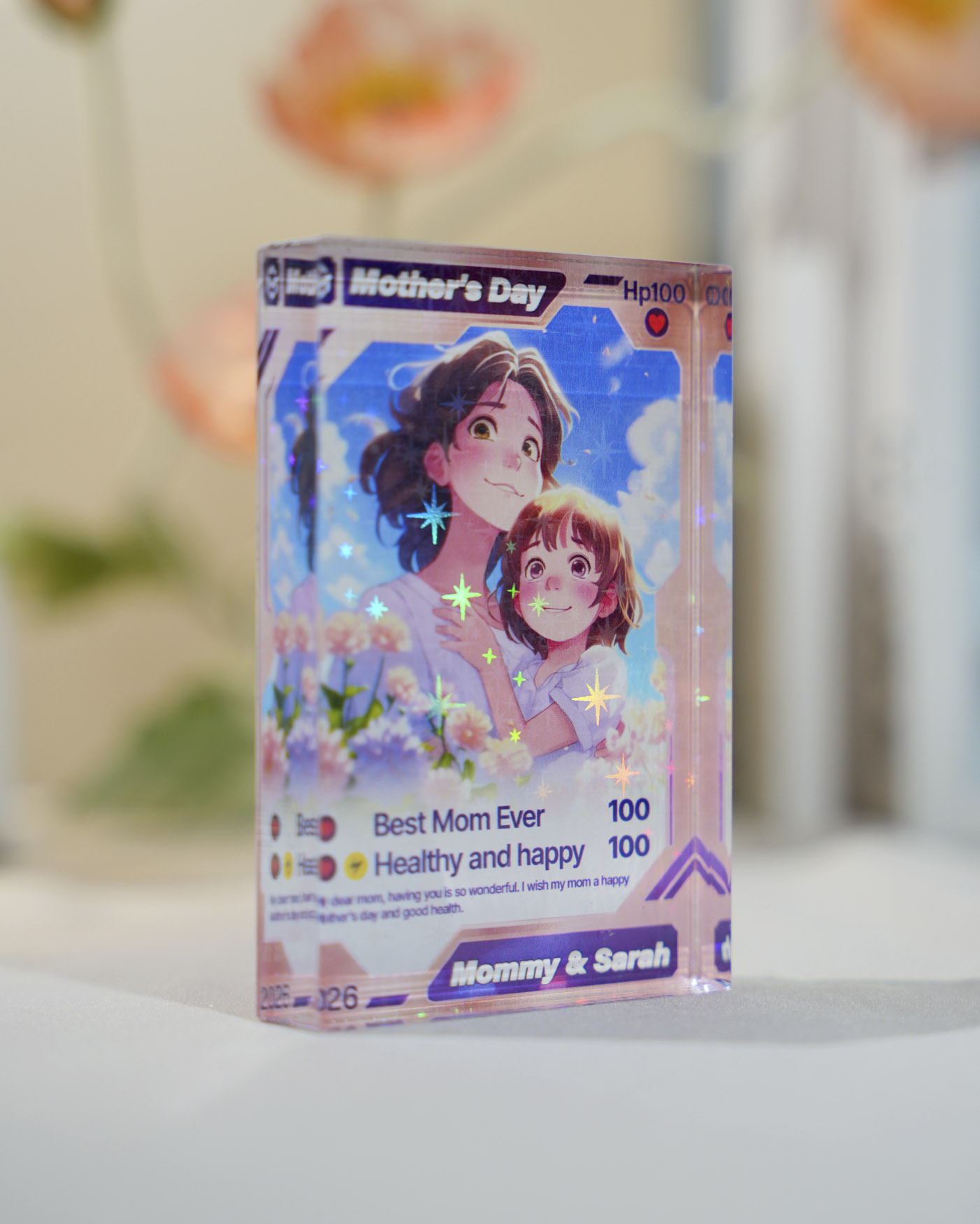 2-side Printed Hologram Acrylic Plaque (without stand) 0.6 IN