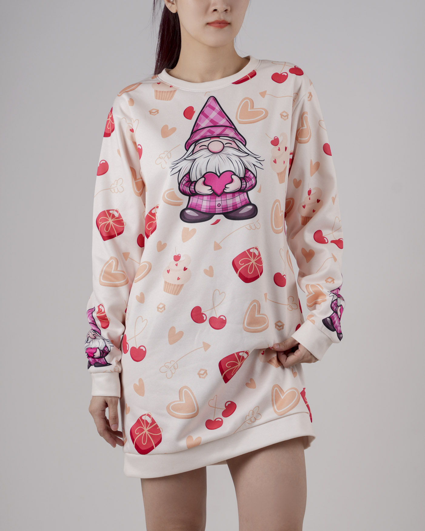 All-over Print Sweatshirt Dress